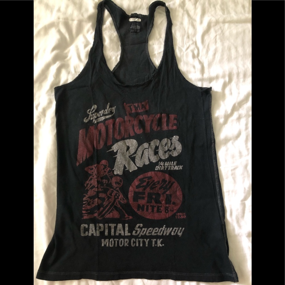 Superdry distressed tank top